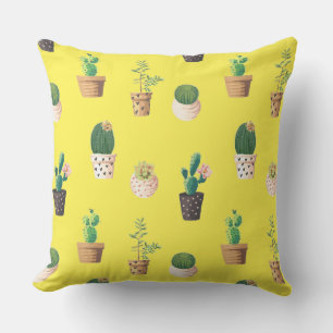 Coussin Cactus Succulents à Dessrt Vert dans les pots