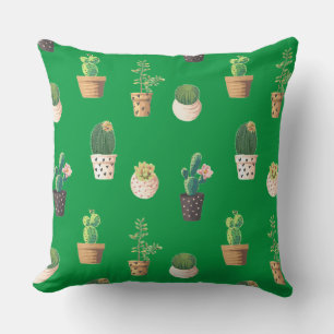 Coussin Cactus Succulents à Dessrt Vert dans les pots