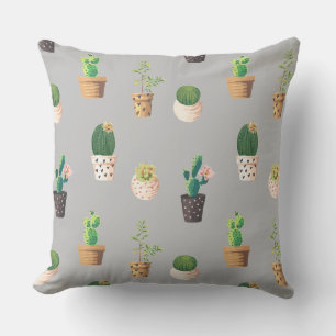Coussin Cactus Succulents à Dessrt Vert dans les pots