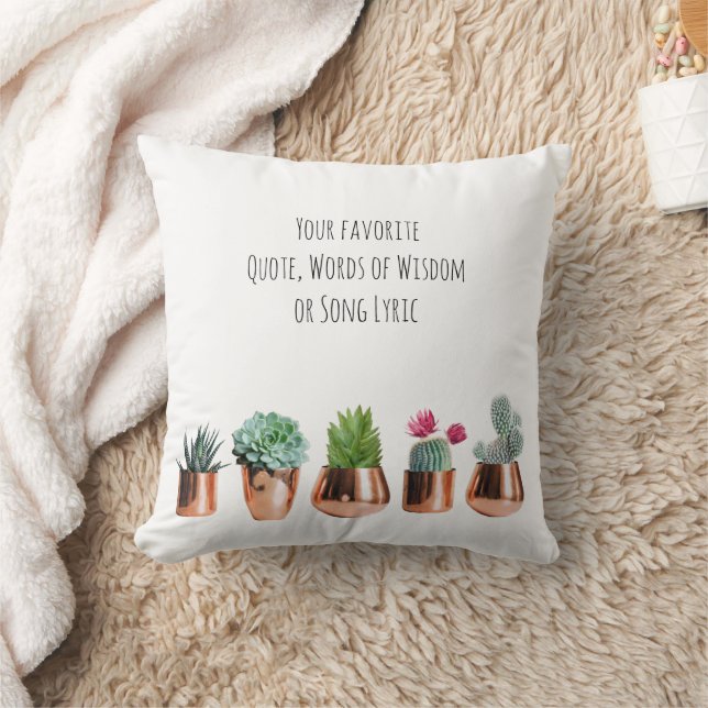 Coussin Cactus Succulents Votre citation préférée, Chanson (Couverture)
