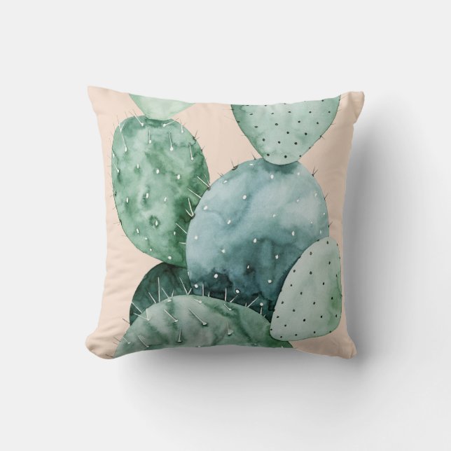 Coussin Cactus sur le corail (Recto)