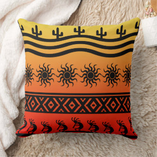 Coussin Cactus tribal Kokopelli de Sun de désert de