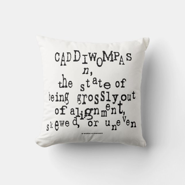 Coussin Caddiwompas Noun Définition Humour asymétrique (Recto)
