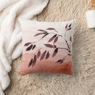Coussin Cadeau abstrait bambou aquarelle de style Japandi