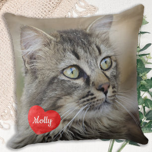 Coussin Cadeau Amoureux des chats - Garde-animaux - Nom ph
