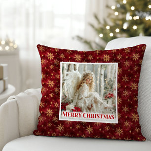 Coussin cadeau ange victorien idyllique rouge et o