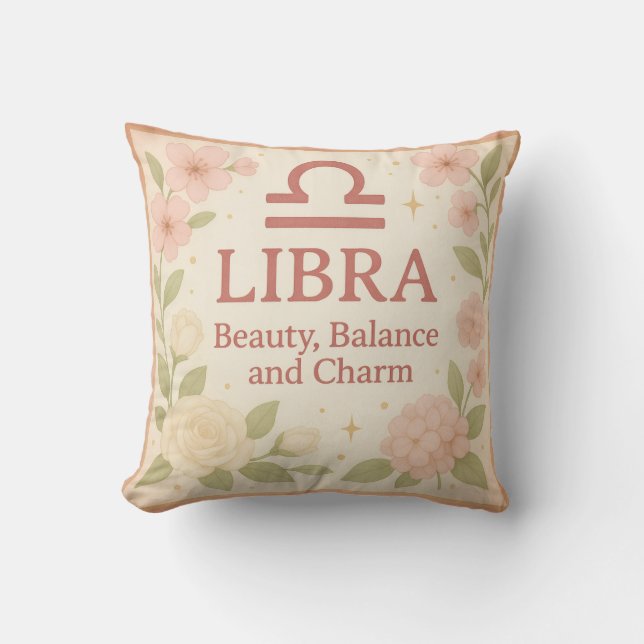 Coussin Cadeau Balance – Beauté, Équilibre & Charm (Recto)