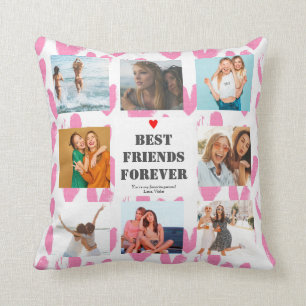 Coussin Cadeau BFF personnalisé Meilleur collage photo de
