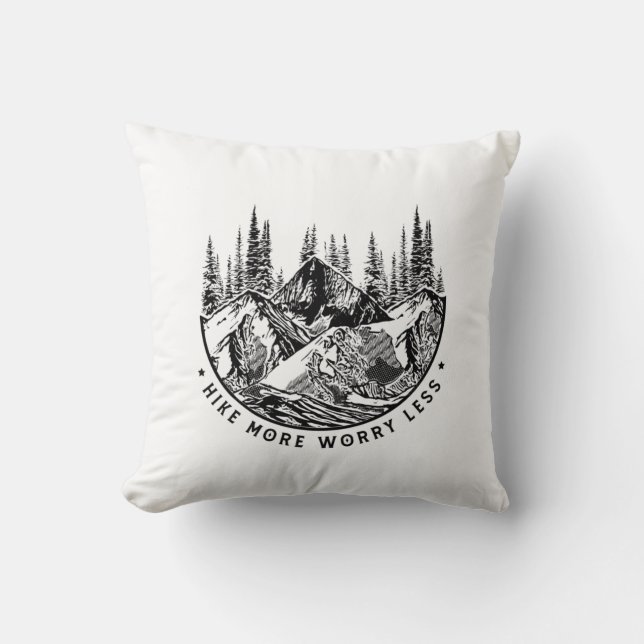 Coussin Cadeau Camper | Randonnée Plus Inquiète Moins Anni (Recto)