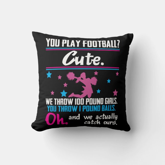 Coussin Cadeau Cheerleading vous jouez au football qui est (Recto)