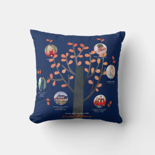 Coussin Cadeau Collage photo de l'arbre généalogique - AJO