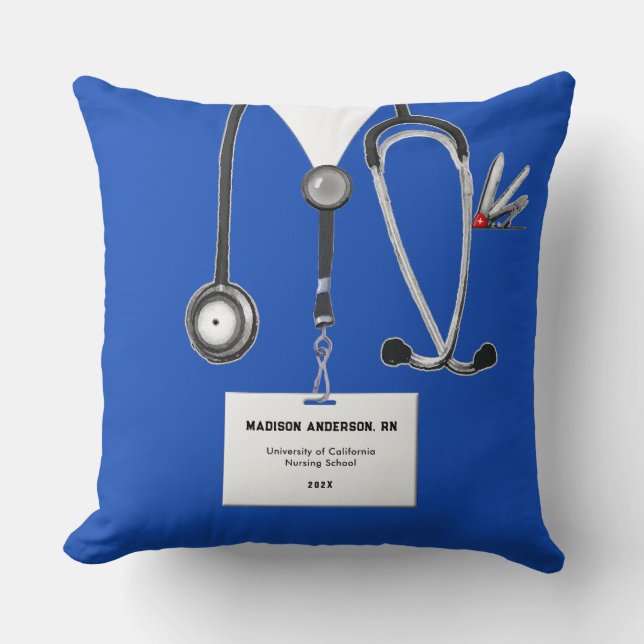 Coussin Cadeau créatif de fin d'études d'infirmière (Recto)