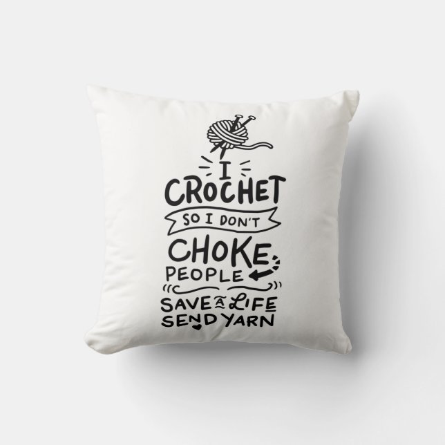 Coussin Cadeau Crochet Crocheter (Recto)