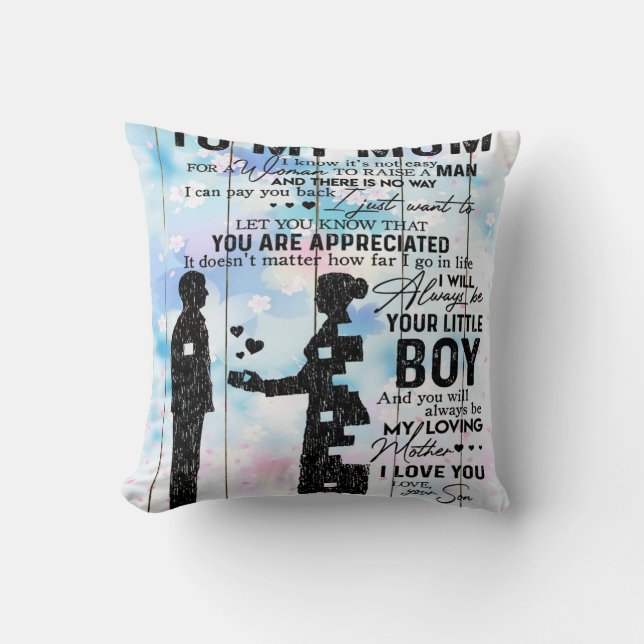 Coussin Cadeau customisé Pour Maman, Citations Mignonnes P (Recto)