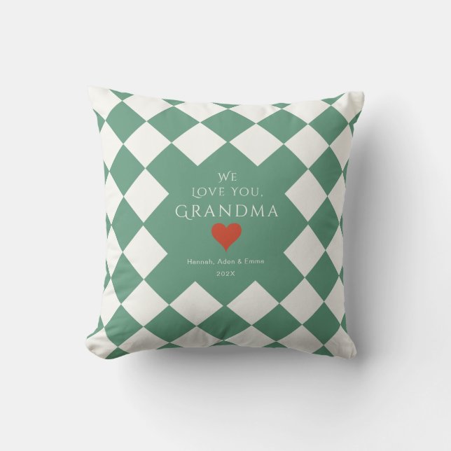 Coussin Cadeau d'amour des coeurs pour les parents grands- (Recto)