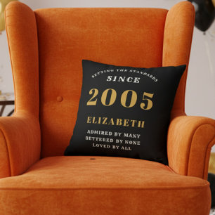 Coussin Cadeau d'anniversaire 21 ans personnalisé 2005 noi