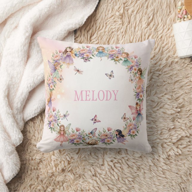 Coussin cadeau d'anniversaire de jardin de fée fantaisiste (Couverture)
