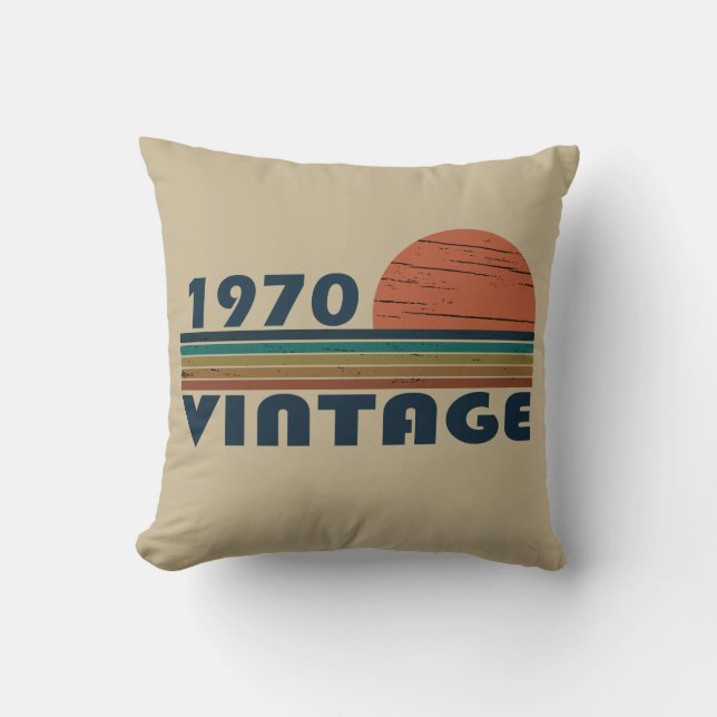 Coussin Cadeau d'anniversaire de naissance en 1970 (Recto)