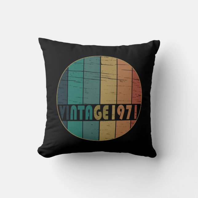 Coussin Cadeau d'anniversaire de naissance en 1971 (Recto)