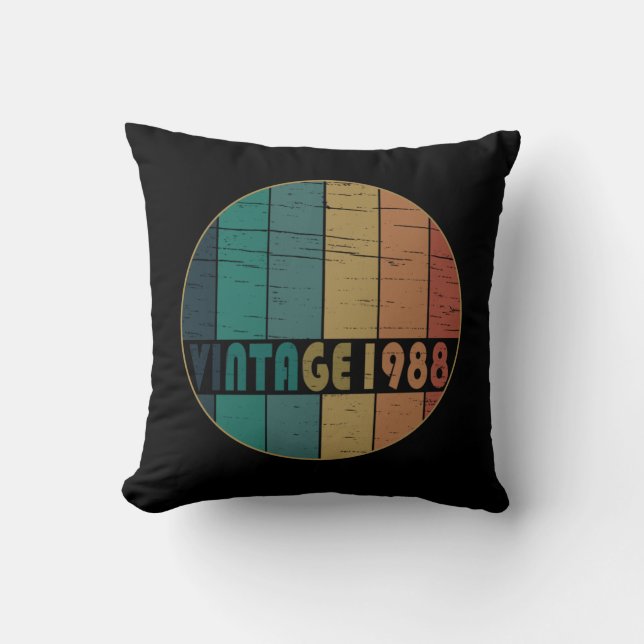 Coussin Cadeau d'anniversaire de naissance en 1988 (Recto)