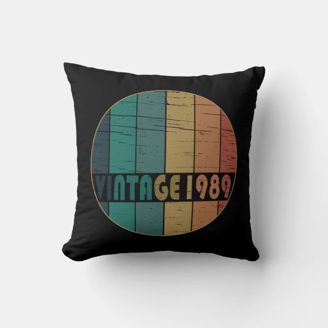Coussin Cadeau d'anniversaire de naissance en 1989 (Recto)