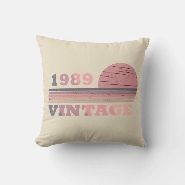 Coussin Cadeau d'anniversaire de naissance en 1989 (Recto)