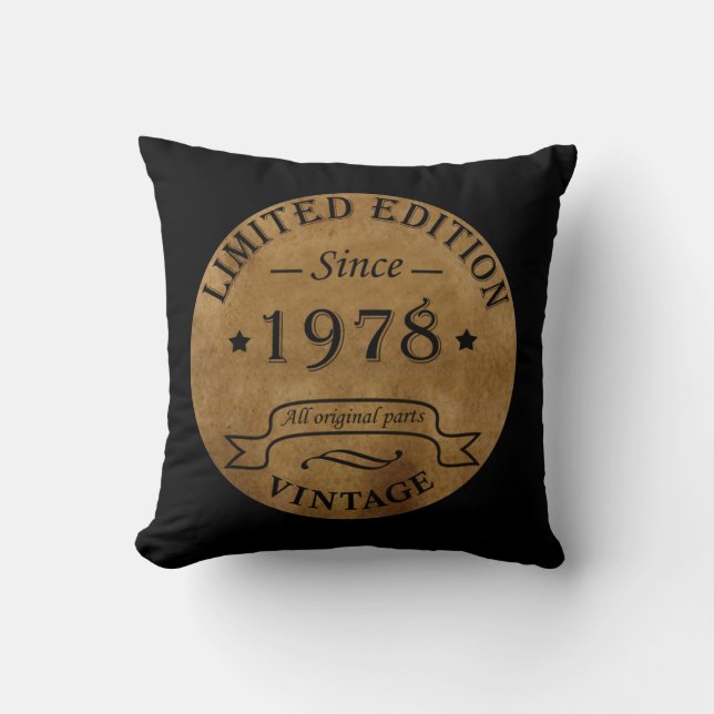Coussin Cadeau d'anniversaire de naissance vintage 1978 (Recto)