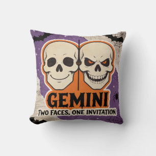 Coussin Cadeau d'anniversaire de squelette du zodiaque Hal