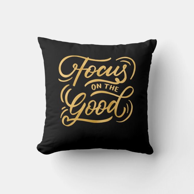 Coussin Cadeau D'Anniversaire Focus Sur Le Bon (Recto)