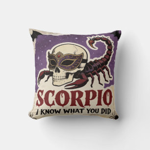 Coussin Cadeau d'anniversaire squelette Scorpion Zodiaque