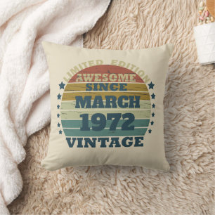 Coussin Cadeau d'anniversaire vintage personnalisé