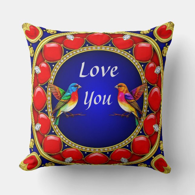 Coussin Cadeau d'art de jardin de cœur de colibris pour co (Recto)