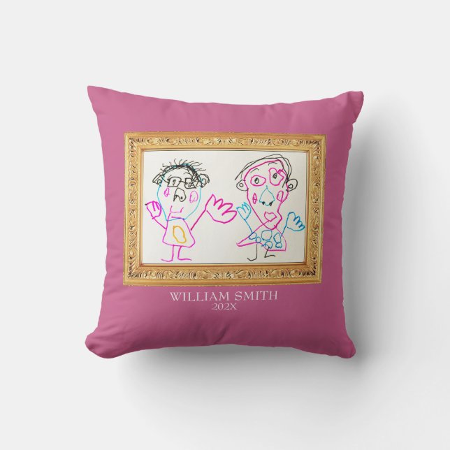 Coussin Cadeau d'art pour enfants | Petit chef-d'oeuvre Co (Recto)