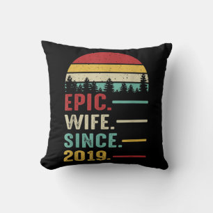Coussin Cadeau de 2e anniversaire de mariage pour elle, ép