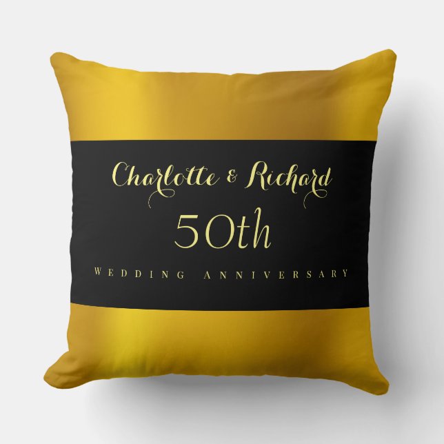 Coussin Cadeau de 50e anniversaire de mariage (Recto)