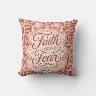Coussin Cadeau de chambre coquette chrétien rose pour elle