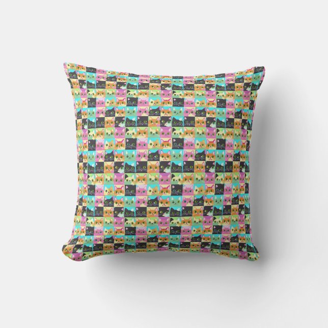 Coussin Cadeau de chat | Cute Kawaii Motif (Recto)