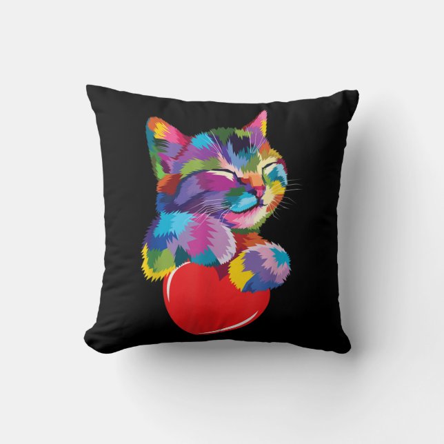 Coussin Cadeau de chat mignon pour les amateurs de chaton  (Recto)