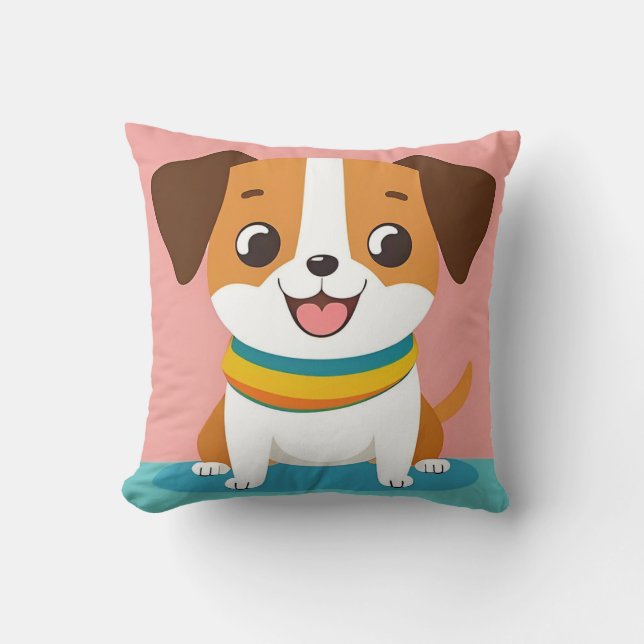 Coussin Cadeau de chien de dessin animé adorable pour les  (Recto)
