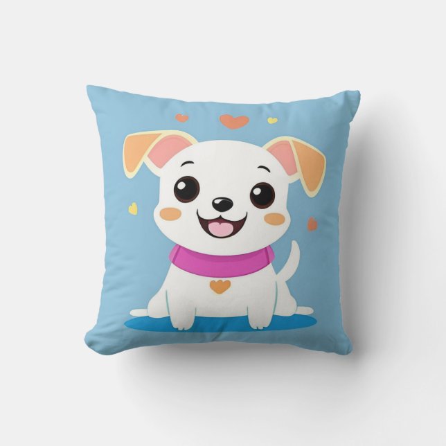 Coussin Cadeau de chiot de dessin animé mignon pour les am (Recto)