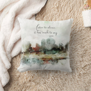 Coussin Cadeau de citation abstraite aquarelle Rumi