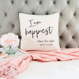 Coussin Cadeau de citation romantique noire tendance