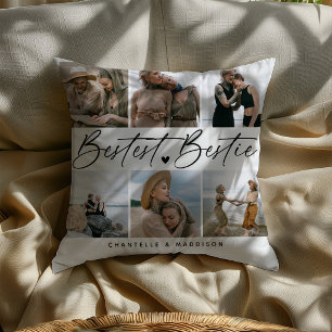 Coussin Cadeau de collage photo 'Meilleure amie pour la vi