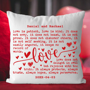 Coussin Cadeau de Couple Personnalisé Moderne Élégant Nom