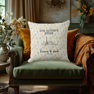 Coussin Cadeau de couple personnalisé sur la skyline de Pa