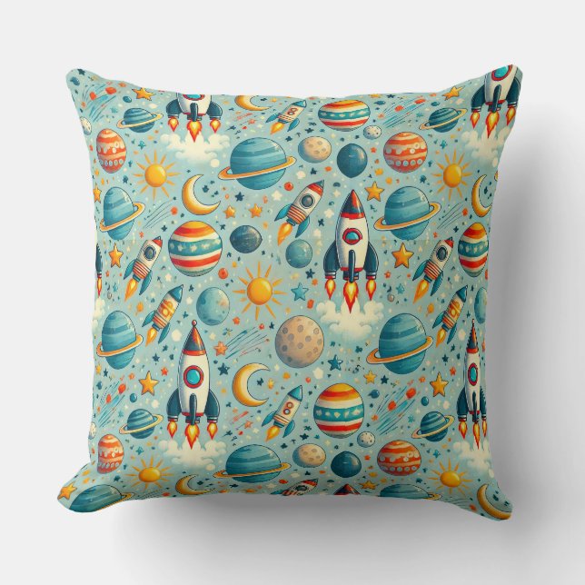 Coussin 🎉🌌 Cadeau de décoration d'aventure spatiale ludi (Recto)