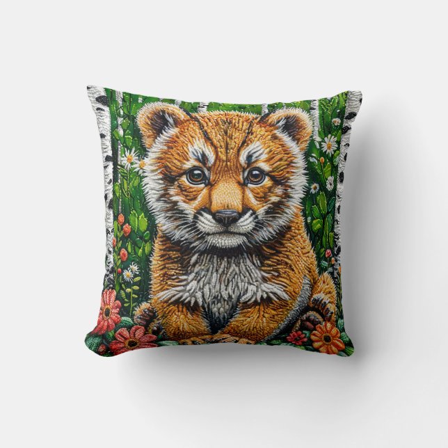 Coussin 🐯 Cadeau de décoration de jungle de tigre mignon  (Recto)