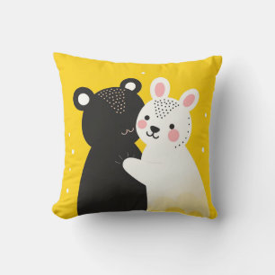 Coussin 🧸🐰 Cadeau de décoration de l'amitié ours et lapi