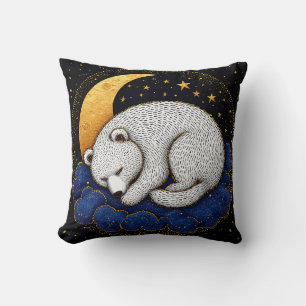 Coussin ☁️🐻 Cadeau de décoration en peluche nuage ours bl