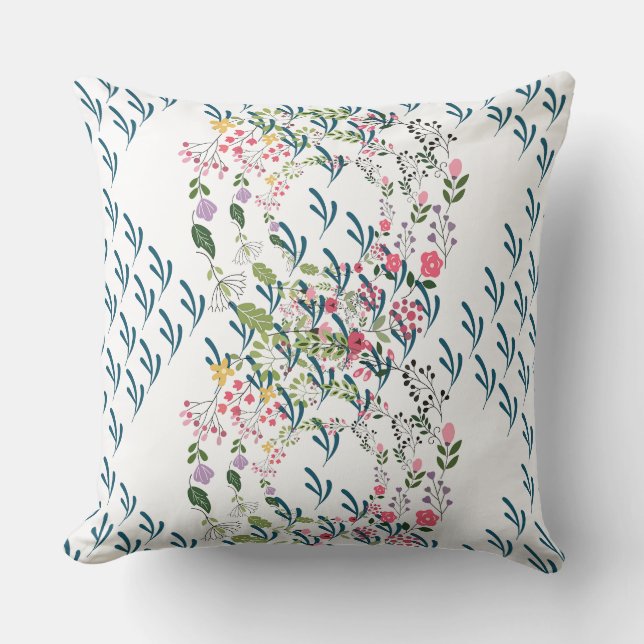 Coussin Cadeau de design floral et de feuilles printanière (Recto)